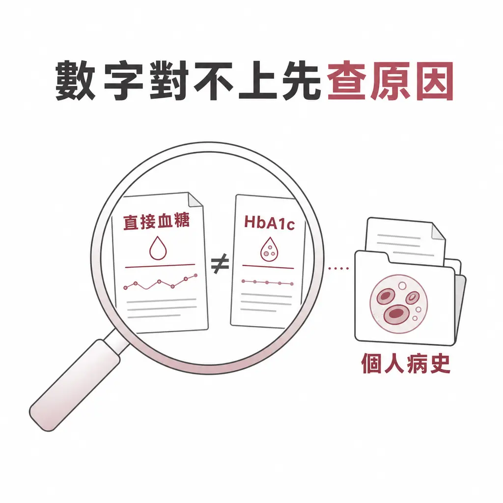 糖化血色素與直接血糖對不上時要先找出原因