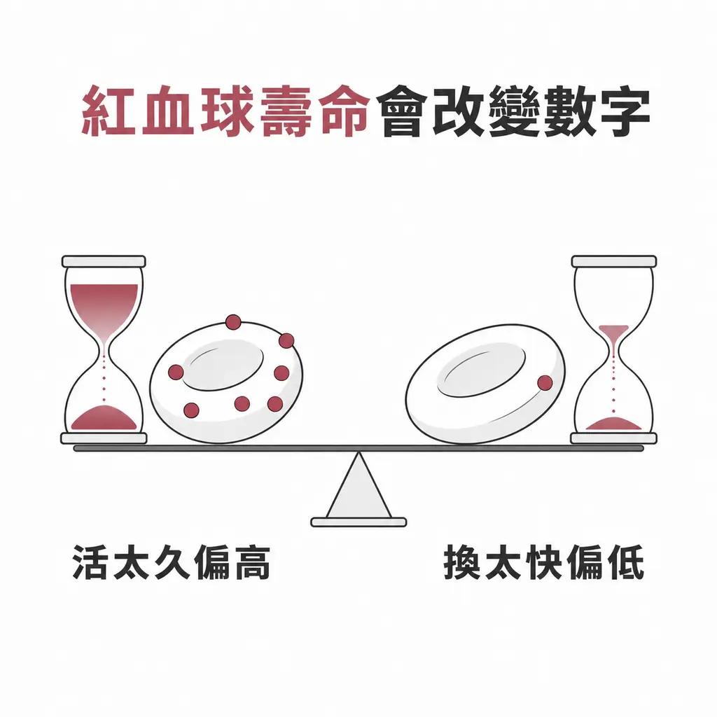 紅血球留得太久或換得太快會讓糖化血色素偏高或偏低