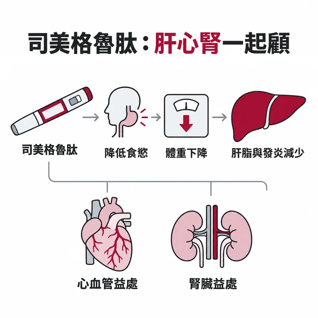 這一類藥除了肝臟，長期在心血管與腎臟結果上也有益處