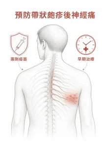 預防帶狀皰疹後神經痛：完成兩劑疫苗並在出疹後及早治療