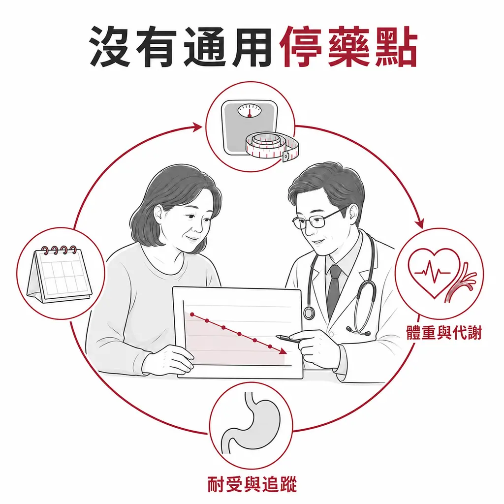 猛健樂停藥決定需綜合體重、代謝、耐受與追蹤能力