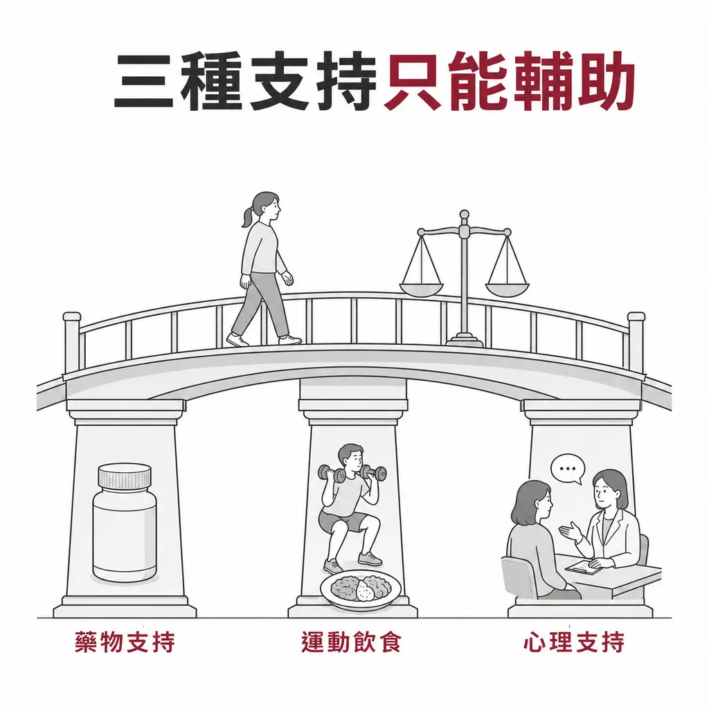 藥物、運動飲食與心理支持可輔助停藥後管理但不等同 tirzepatide