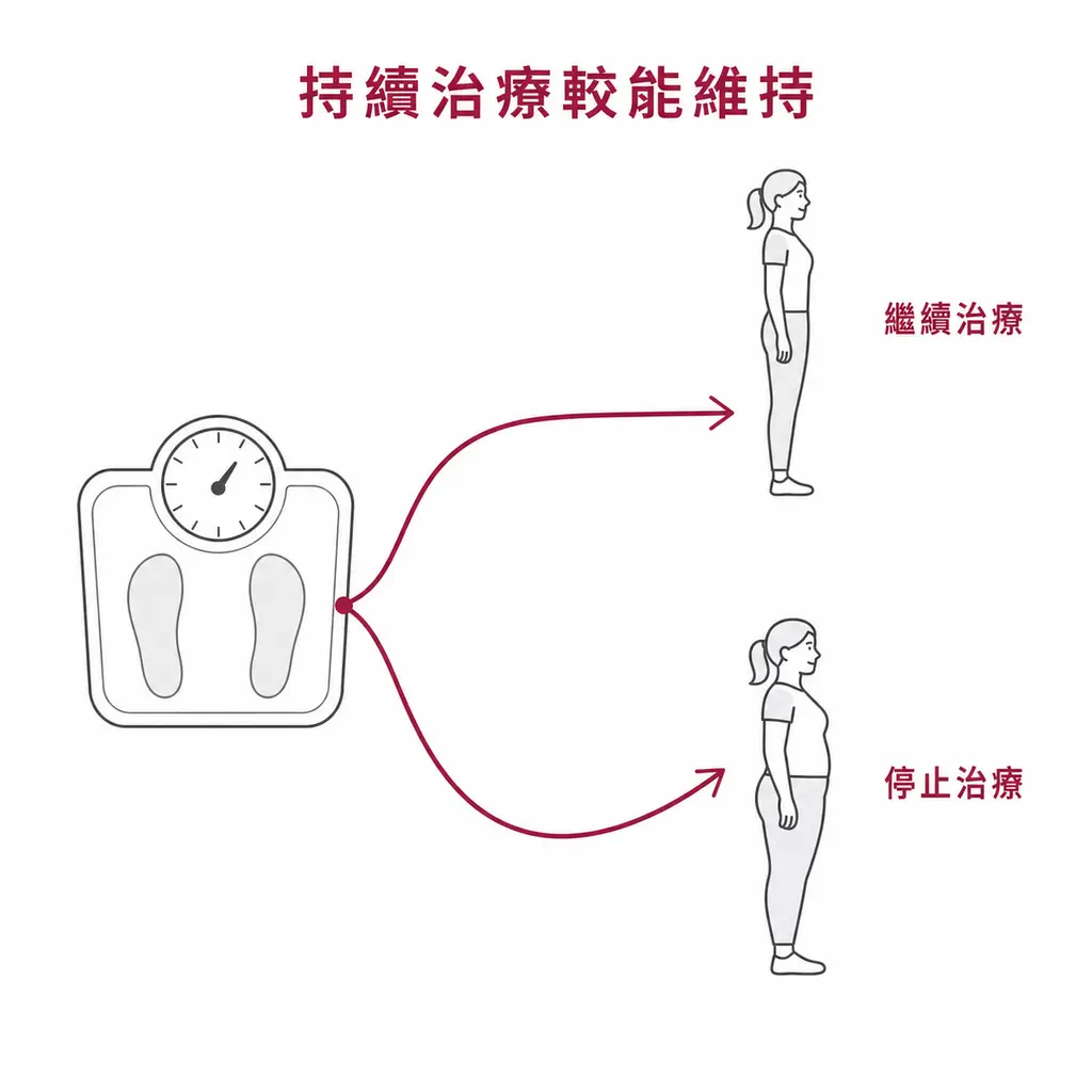 SURMOUNT-4 顯示持續 tirzepatide 較能維持體重,停藥後容易復胖