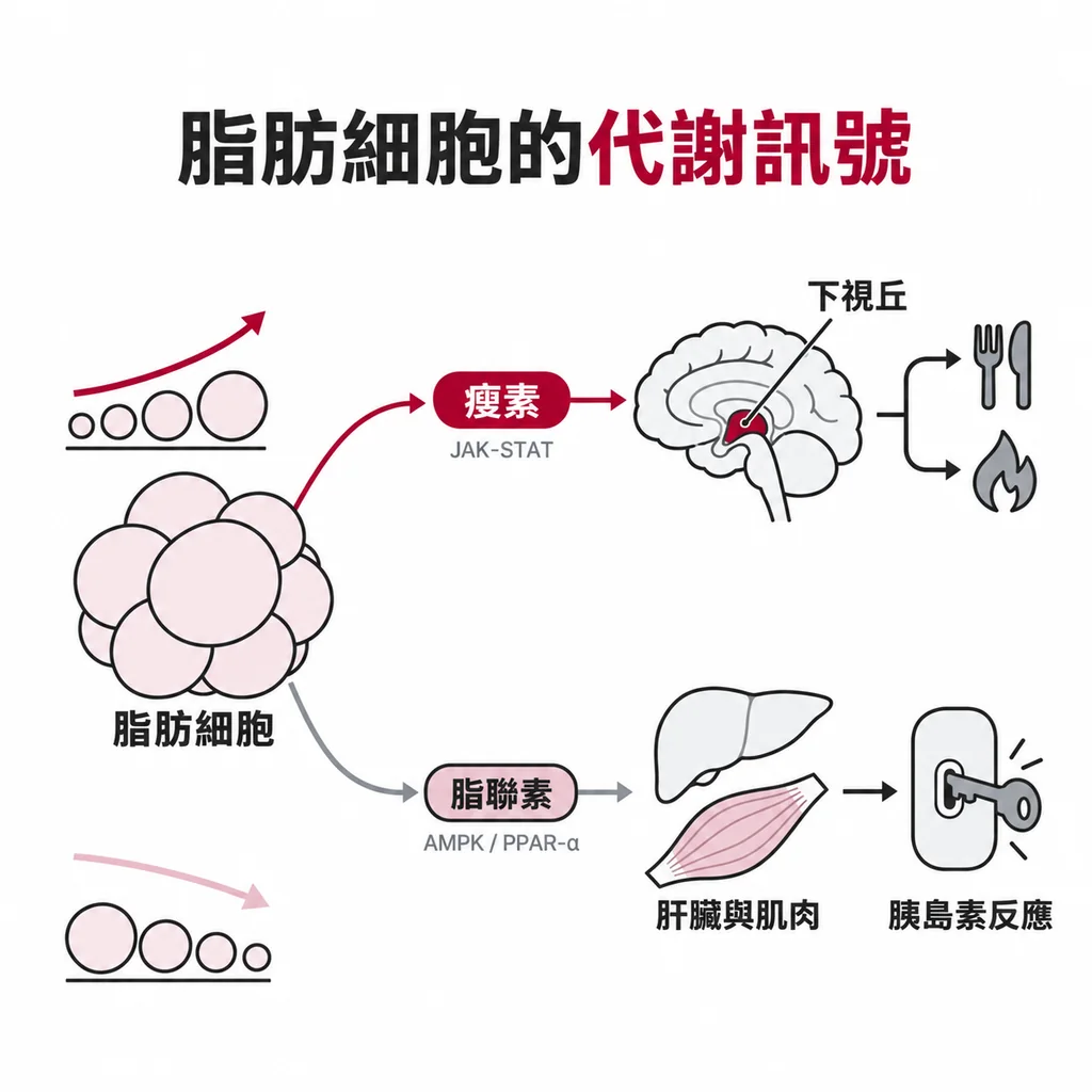 脂肪細胞向大腦、肝臟與肌肉傳送代謝訊號