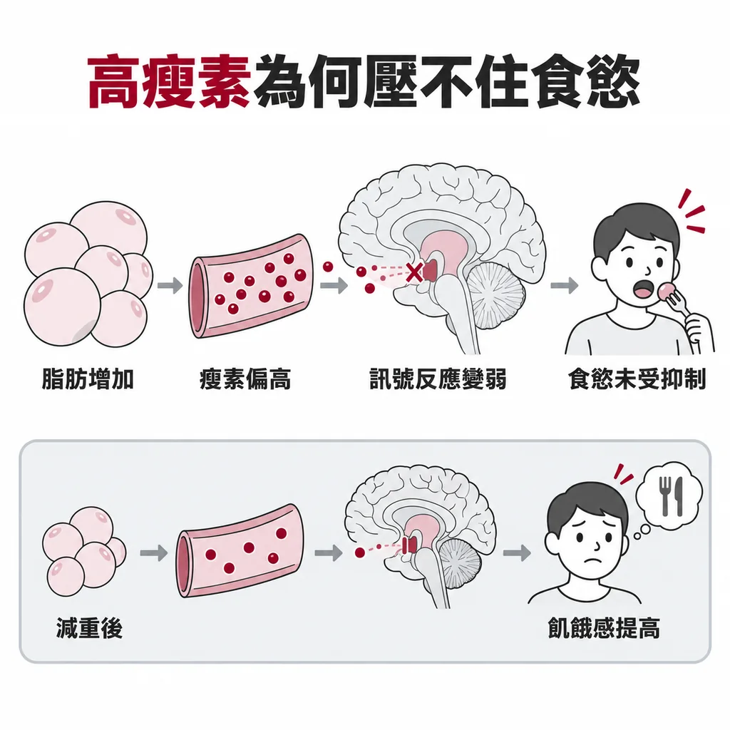 瘦素很多時大腦的反應仍可能變弱