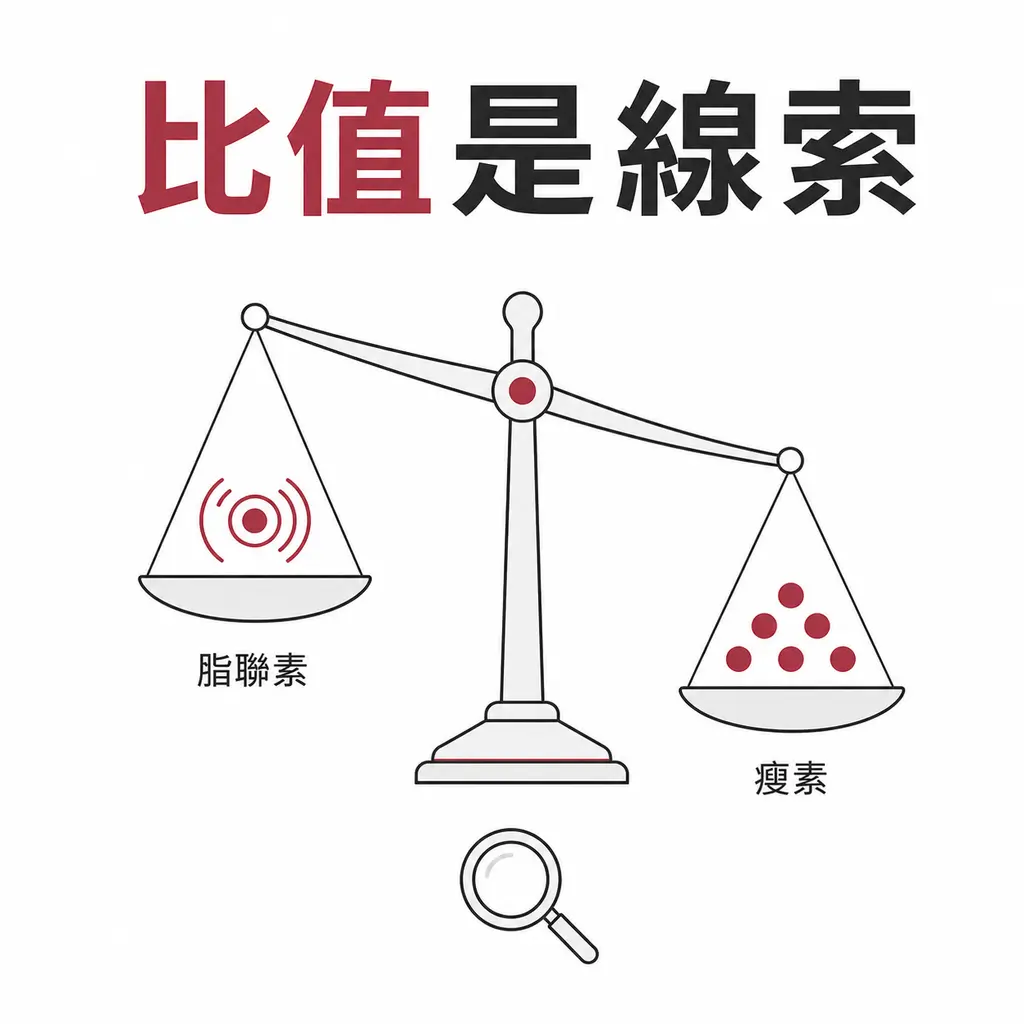 脂聯素與瘦素的相對比值是代謝線索