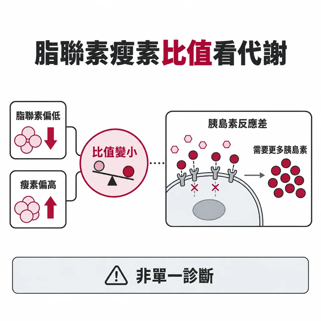 脂聯素與瘦素的相對比值是代謝線索