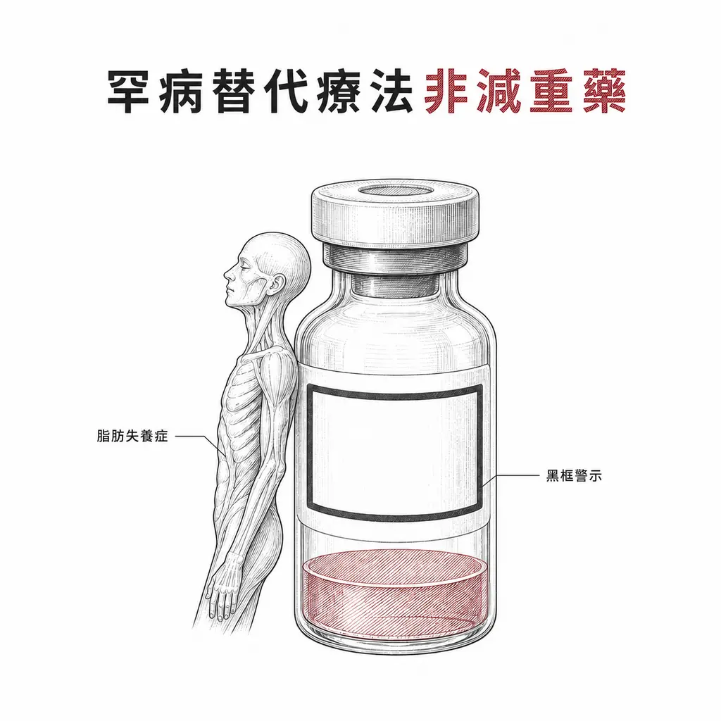metreleptin 用於脂肪失養症，帶有黑框警示，不是一般肥胖的減重藥
