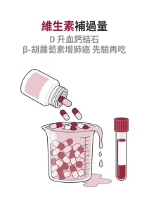 維生素補過量會傷身嗎？維生素 D、A、β-胡蘿蔔素、菸鹼酸的過量證據與追蹤方式