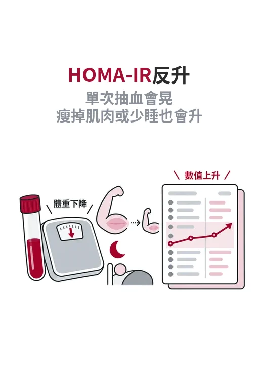 減重後 HOMA-IR 反而升高？先查抽血條件、瘦掉了什麼與作息變化